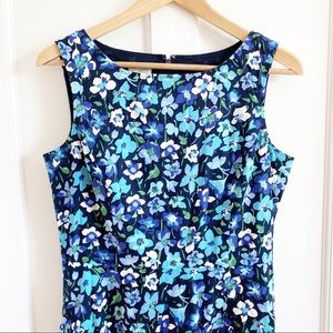 Talbots Sleeveless Navy Floral Dress